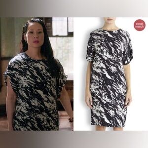 BY MALENE BIRGER Aselloi Printed‎ Silk Short Sleeve Dress Size 32 (US 2)